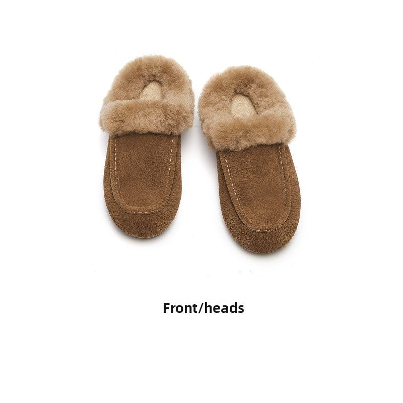 CozyStep Faux Fur Loafers – Women’s Flat Suede Winter Shoes