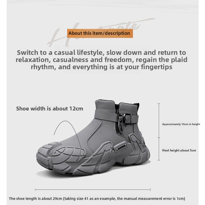 UrbanStep Zipper Ankle Boots – Men’s Thick-Lined Casual Winter Shoes