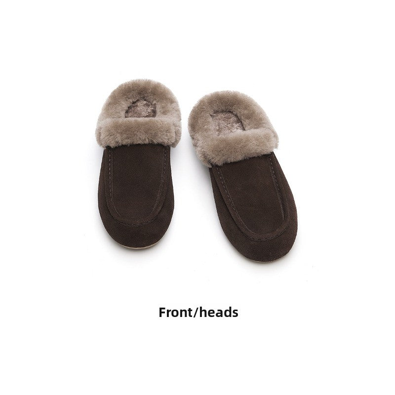 CozyStep Faux Fur Loafers – Women’s Flat Suede Winter Shoes