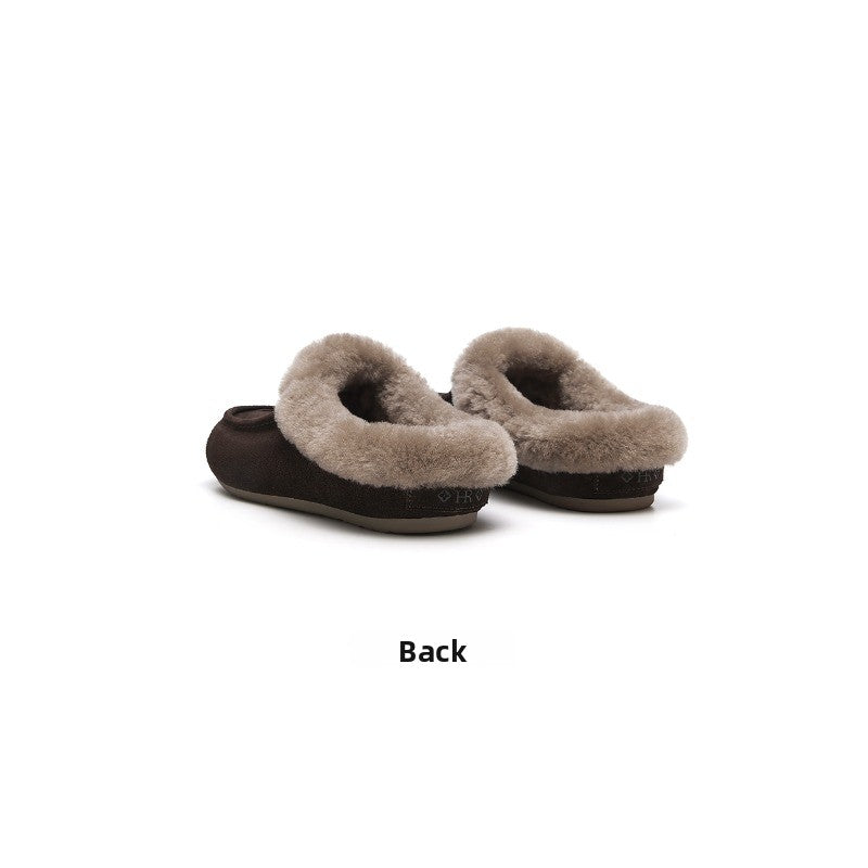 CozyStep Faux Fur Loafers – Women’s Flat Suede Winter Shoes