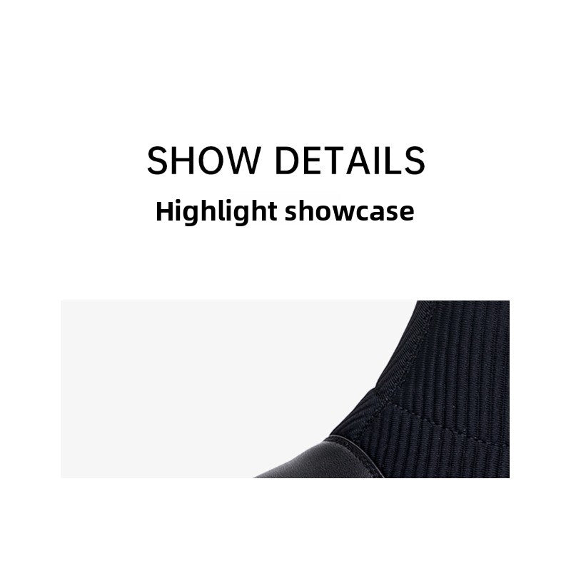 UrbanChic Knit Short Boots – Thick-Soled Square Toe Women’s Fashion Boots