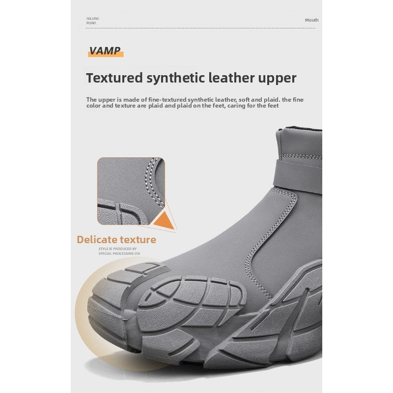 UrbanStep Zipper Ankle Boots – Men’s Thick-Lined Casual Winter Shoes