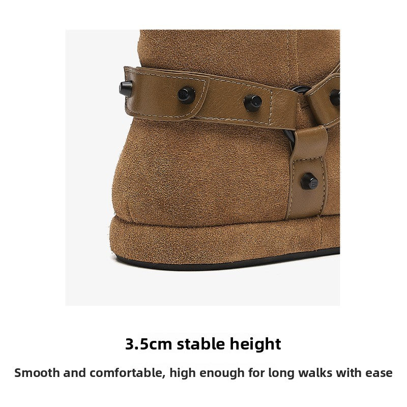 CozyStep Flat Winter Boots – Plush-Lined Short Snow Boots for Women