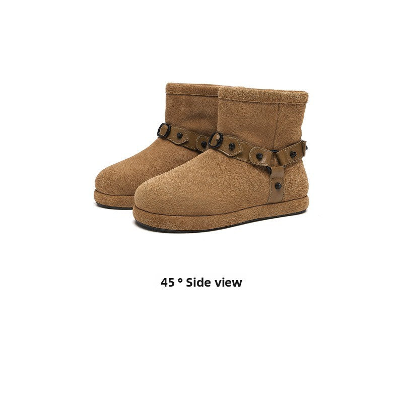 CozyStep Flat Winter Boots – Plush-Lined Short Snow Boots for Women