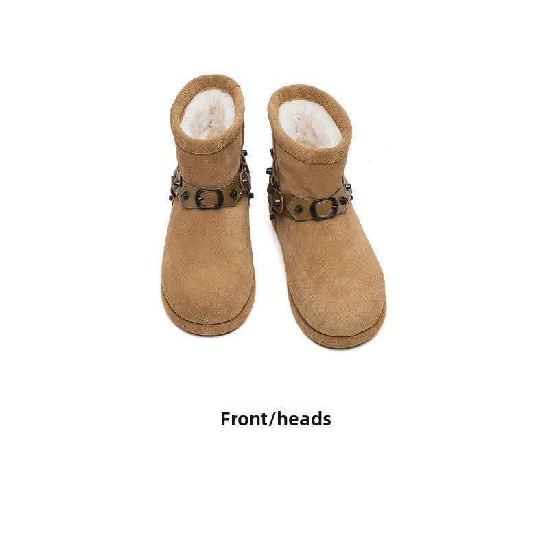 CozyStep Flat Winter Boots – Plush-Lined Short Snow Boots for Women